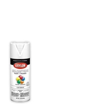 Krylon COLORmaxx Spray Paint, Flat White - 12 oz