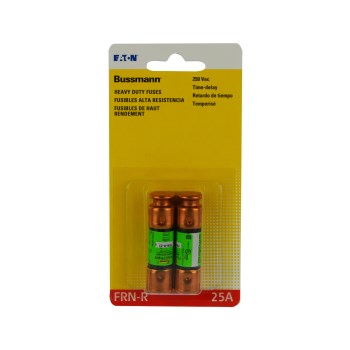 Fusetron Cartridge Fuse, Class RK5 - 25 Amp, 2pk