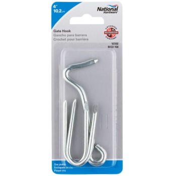 Zinc Gate Hook, Visual Pack 2102  ~ 4" 