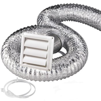 Dryer Vent Kit - 4" x 5', White Hood