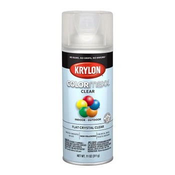 Krylon COLORmaxx Spray Paint, Flat Crystal Clear - 12 oz