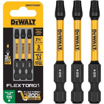 DeWalt FlexTorq Impact Bit, Torx T25 - 2-1/4", 3pk