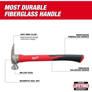 Milwaukee 21 oz Milled Face Framing Hammer