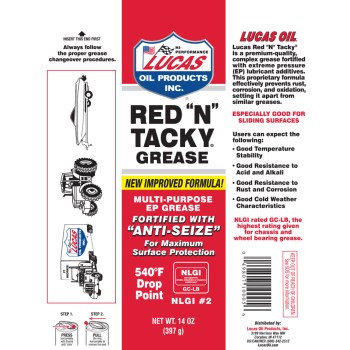 Lucas Oil Red "N" Tacky Grease - 14 oz