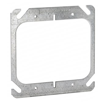 Square Mud Ring, Flat 2 Gang 4 inch