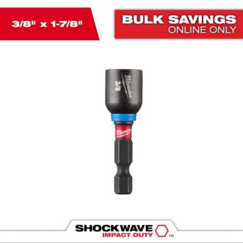 Milwaukee Shockwave Magnetic Nut Driver - 3/8" x 1-7/8"