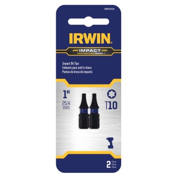 Irwin Impact Performance T10 Torx Insert Bit   1", 2pk