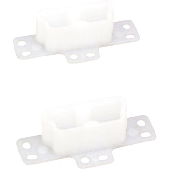 US Hardware Rear Drawer Mounting Bracket, White - 1-1/2" Track (2pk)