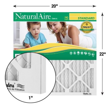 Naturalaire Standard Pleated Air Filter - 20" x 22" x 1"
