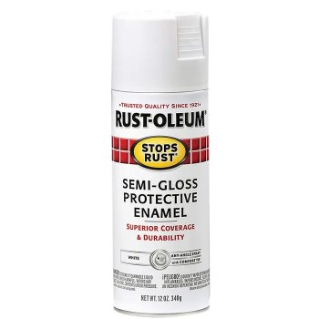 Stops Rust Enamel Spray, Semi-Gloss White - 12 oz