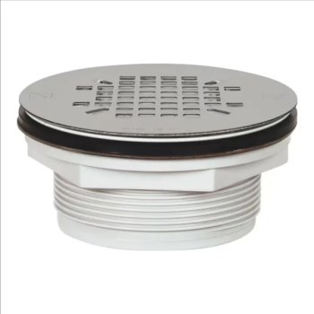 PVC Shower Drain with Stainless Steel Strainer - 2"