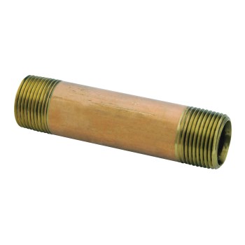 Red Brass Pipe Nipple - 1/2" x 2-1/2"
