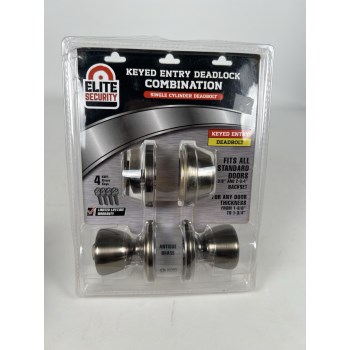 Elite Security Tulip Entry Combo Pack, Antique Brass