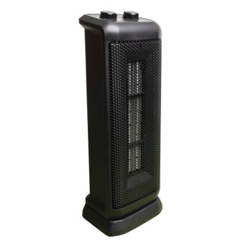 Ceramic Oscillating Tower Heater, Black - 5,120 BTU