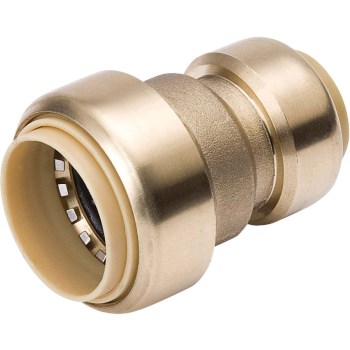 Push Fit Lead-Free Brass Coupling - 1" x 3/4"