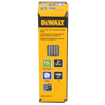 DeWalt 15GA Angled Finish Nails - 2", 1000pk