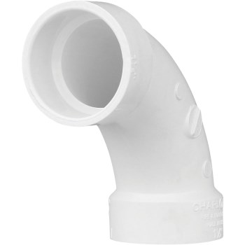 Charlotte Pipe PVC DWV 90-Degree Long Sweep Elbow - 1-1/2"