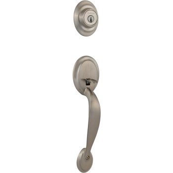 Kwikset Dakota Handleset - LIP (No Interior), Satin Nickel