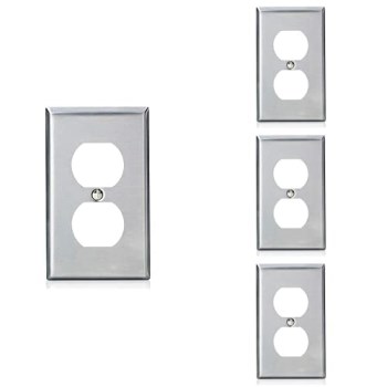003-84003 Stainless Steel Duplex Outlet Plate
