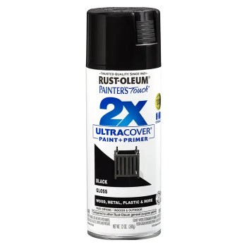 Painter's Touch 2X Spray Paint  Gloss Black   12 oz