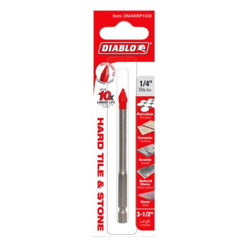 Diablo Hard Tile & Stone Carbide Drill Bit - 1/4"