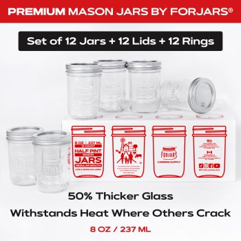 Forjars Regular Mouth Mason Jars, 8 oz 