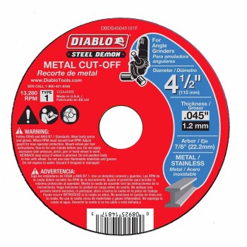 Diablo Steel Demon Cut-Off Disc  Type 1   4-1/2" x 0.045"