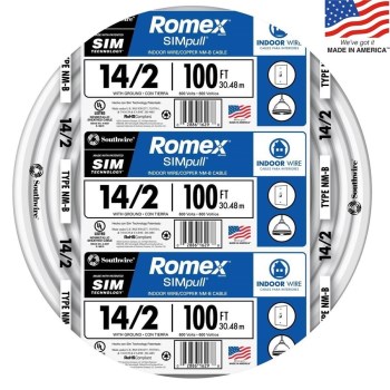 Romex Grounded NM Wire, 14/2G - 100 Ft
