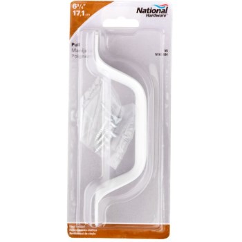 White Vinyl Extra Heavy Door Pull, Visual Pack 6 6-3/4in. 