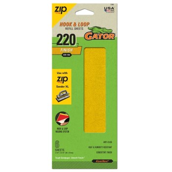Gator ZipXL Sanding Refill Sheets, 220 Very Fine Grit - 6pk