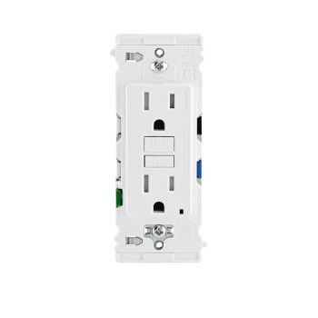 Lever Edge GFCI Outlet, White - 15 Amp