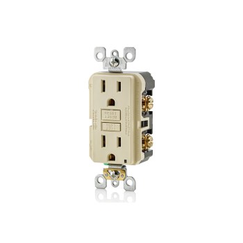 GFCI Outlet, Self Test - 15 Amp, Ivory