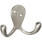 Double Prong Robe Hook, Satin Nickel