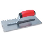 Flat V-Notch Trowel, Soft Grip - 3/16" x 1/4" x 5/16"