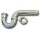 Chrome Brass P-Trap, 22 Gauge  1-1/2" OD