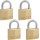 Master Lock Solid Brass Padlock, Keyed Alike - 1-9/16", 4pk