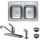 Double Bowl Sink Kit, Stainless Steel - 33" x 22" x 8"