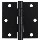 Square Door Hinge,  Black ~ 3 1/2"