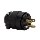 Rubber Rough Duty Grounding Plug, Male  ~  15 Amp, Black