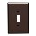 Single Switch Plate ~ Midsize Toggle, Brown