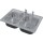 Double Bowl Sink Kit, Stainless Steel - 33" x 22" x 8"
