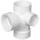 PVC DWV Right Inlet Sanitary Tee - 3" x 3" x 3" x 2"