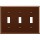 Toggle Switch Wall Plate, Brown - 3 Gang