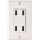 USB Charger Outlet, 4-Port Vertical - 4.2 Amps, White