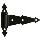  Ornamental Spring T Hinges, Black  ~ 7"