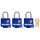 Covered Padlock, 3 Pk 