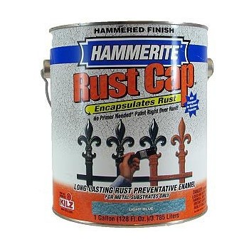 Masterchem 45150 Hammerite Rust Cap Hammered Metal Finish, Light Blue ~ Gallon