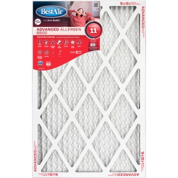 Pleated Furnace Air Filter, MERV 11 - 14" x 20" x 1"