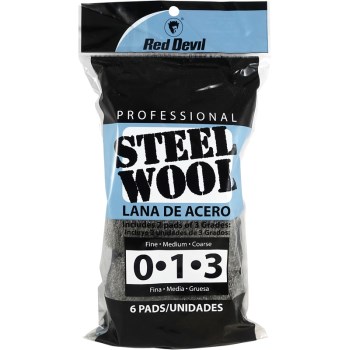 Steel Wool Pads, Multi-Grade - 6pk