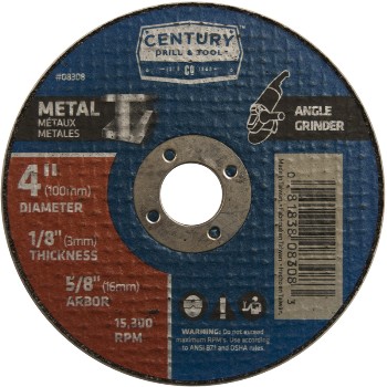 Century Drill & Tool 08308 4x1/8 Mtl Cutoff Wheel